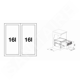 Blanco Select - Poubelle encastrable, divisée, volume de 32 l 526200