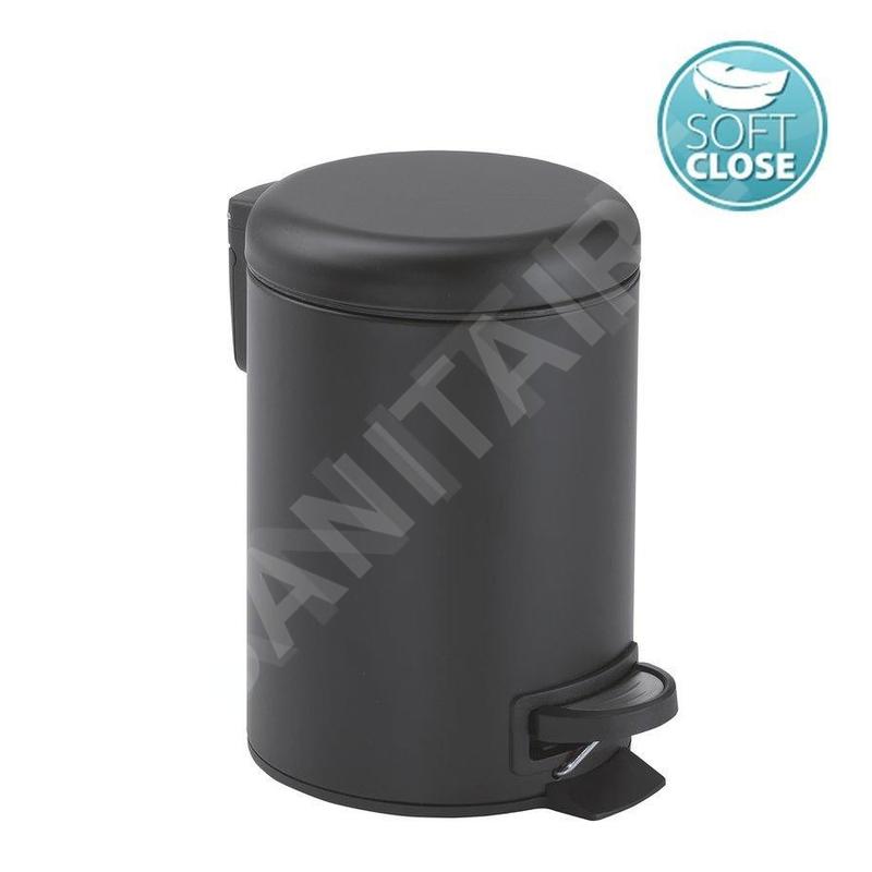 Sapho Accessoires de salle de bains Gedy - Poubelle 5 l, SoftClose, noir mat 330914