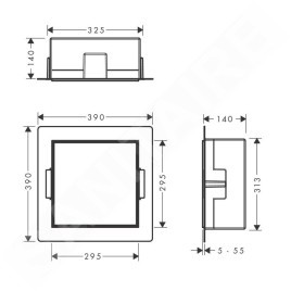 Hansgrohe XtraStoris Rock - Poubelle à encastrer 6 l, blanc mat 56090700