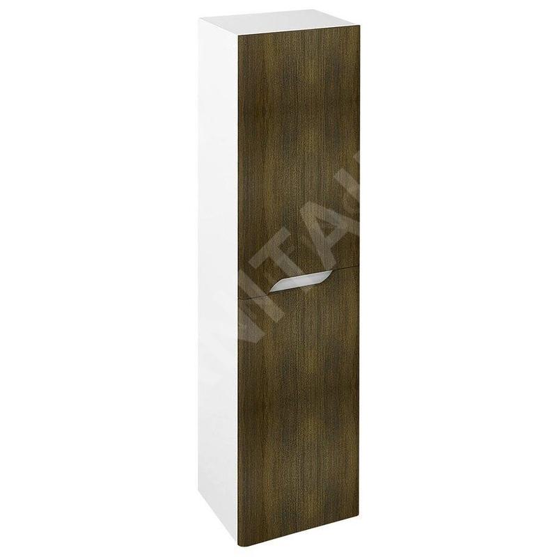 Sapho Mediena - Armoire haute 350x1380x300 mm, 2 portes G/D, blanc mat/chêne graphite MD351