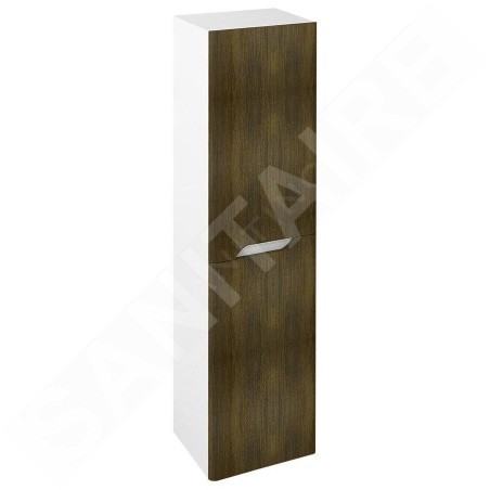 Sapho Mediena - Armoire haute 350x1380x300 mm, 2 portes G/D, blanc mat/chêne graphite MD351