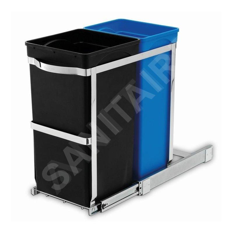 Simplehuman Poubelles - Poubelle encastrée, divisée 20/15 L CW1016