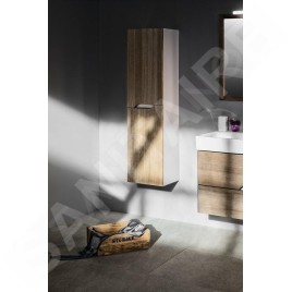 Sapho Mediena - Armoire haute 350x1380x300 mm, 2 portes G/D, blanc mat/chêne graphite MD351
