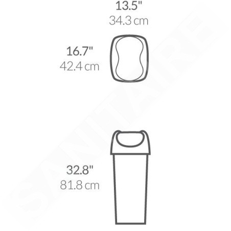 Simplehuman Poubelles - Poubelle 60 l, noir CW1333