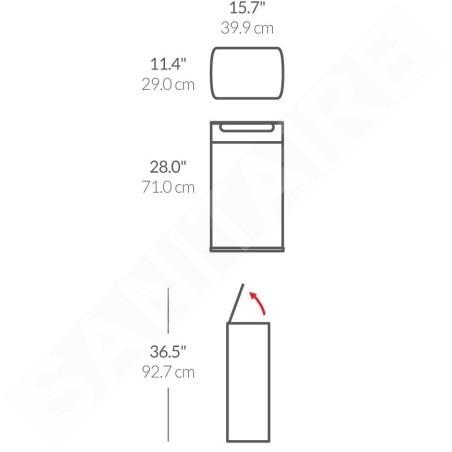 Simplehuman Poubelles - Poubelle 40 l, Touch-bar, inox brossé CW2014