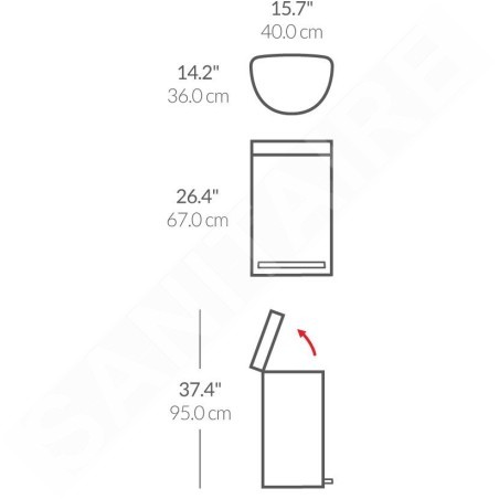 Simplehuman Poubelles - Poubelle 45 l, inox brossé CW2030