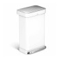 Simplehuman Poubelles - Poubelle avec poche pour sacs, 45 l, blanc CW2027
