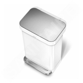 Simplehuman Poubelles - Poubelle avec poche pour sacs, 45 l, blanc CW2027
