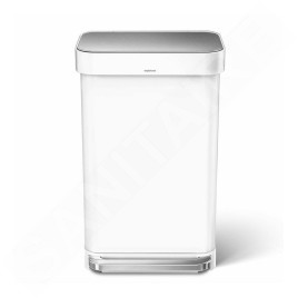 Simplehuman Poubelles - Poubelle avec poche pour sacs, 45 l, blanc CW2027