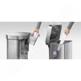 Simplehuman Poubelles - Poubelle avec poche pour sacs, 45 l, blanc CW2027