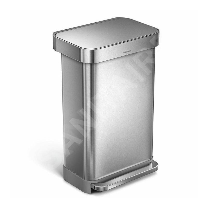 Simplehuman Poubelles - Poubelle 45l avec poche pour sacs, inox brossé CW2024
