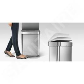 Simplehuman Poubelles - Poubelle 45l avec poche pour sacs, inox brossé CW2024