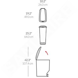 Simplehuman Poubelles - Poubelle Slim 40 l, blanc CW1362