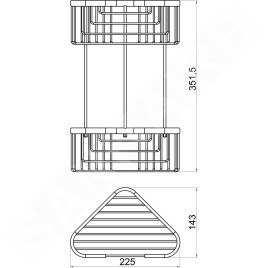 Novaservis Accessoires métalliques - Étagère d'angle grille, chrome 6078,0