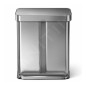 Simplehuman Poubelles - Poubelle de tri sélectif, poche pour sacs, 58 l, inox brossé CW2025