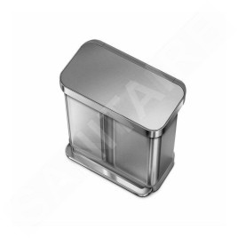Simplehuman Poubelles - Poubelle de tri sélectif, poche pour sacs, 58 l, inox brossé CW2025