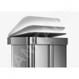 Simplehuman Poubelles - Poubelle de tri sélectif, poche pour sacs, 58 l, inox brossé CW2025