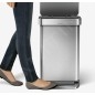 Simplehuman Poubelles - Poubelle de tri sélectif, poche pour sacs, 58 l, inox brossé CW2025