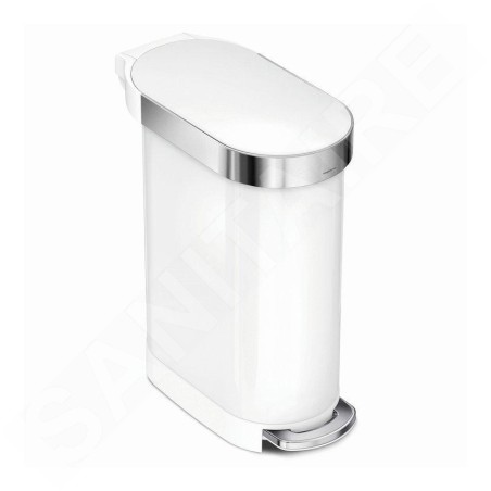 Simplehuman Poubelles - Poubelle 45 l Slim, blanc CW2069