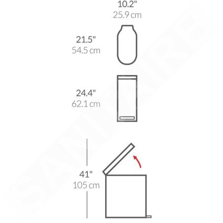 Simplehuman Poubelles - Poubelle 45 l Slim, blanc CW2069