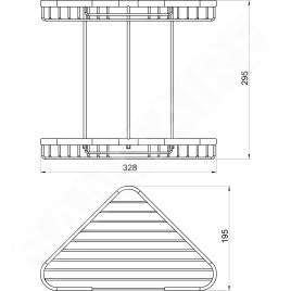 Novaservis Accessoires métalliques - Double étagère d’angle, grande, chrome 6070,0