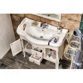 Sapho Retro - Meuble pour lavabo 890x800x480 mm, blanc antique 1621