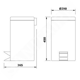 Aqualine Simple Line - Poubelle 20 L, inox poli 27120