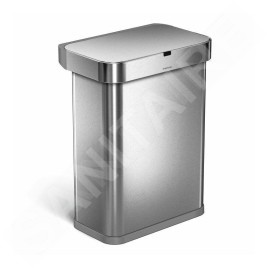 Simplehuman Poubelles - Poubelle sans contact avec commande de voix et de mouvement, 58 l, inox brossé ST2031
