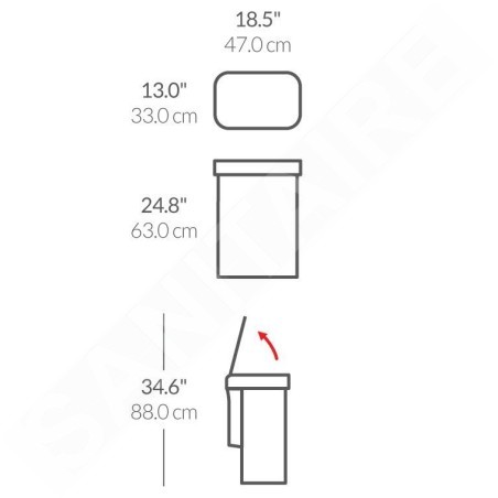 Simplehuman Poubelles - Poubelle sans contact avec commande de voix et de mouvement, 58 l, inox brossé ST2031
