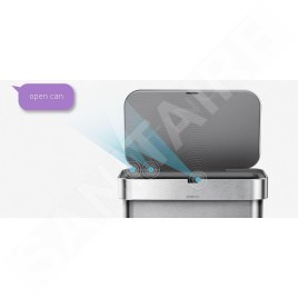 Simplehuman Poubelles - Poubelle sans contact avec commande de voix et de mouvement, 58 l, inox brossé ST2031
