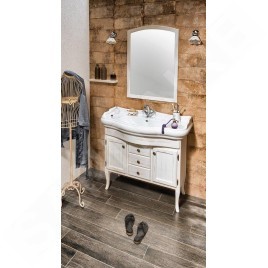 Sapho Retro - Meuble pour lavabo 890x800x480 mm, blanc antique 1621