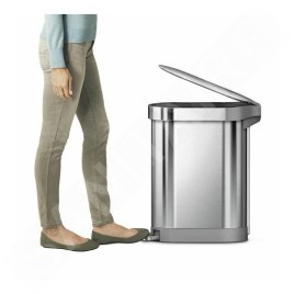 Simplehuman Poubelles - Poubelle 45 l Slim, inox brossé CW2044