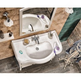 Sapho Retro - Meuble pour lavabo 890x800x480 mm, blanc antique 1621