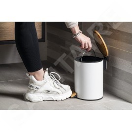 Aqualine Snow - Poubelle, 5l, Soft Close, blanc BI007