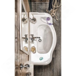 Sapho Retro - Meuble pour lavabo 890x800x480 mm, blanc antique 1621