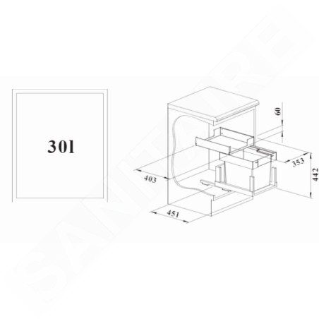 Blanco Select - Poubelle encastrable, volume de 30 l 526304