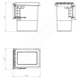 Elletipi Swing 2.0 - Poubelle intégrée, 18 L PBN A SG34