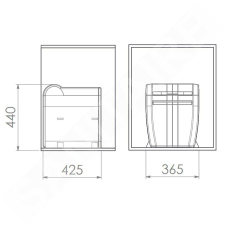 Elletipi City - Poubelle intégrée, divisée, 30 l PTA 4040A