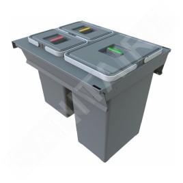 Elletipi Square 2.0 - Poubelle intégrée, divisée, 40 l PA3 INC5045A
