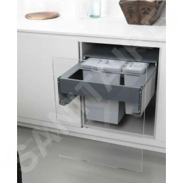 Elletipi Square 2.0 - Poubelle intégrée, divisée, 40 l PA3 INC5045A