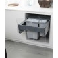 Elletipi Square 2.0 - Poubelle intégrée, divisée, 40 l PA3 LEC5045A Elletipi Square 2.0 - Poubelle intégrée, divisée, 40 l PA3 LEC5045A