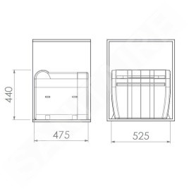 Elletipi City - Poubelle intégrée, divisée, 50 l PTA 5045C