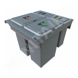 Elletipi Square 2.0 - Poubelle intégrée, divisée, 64 l PA3 INC5060A