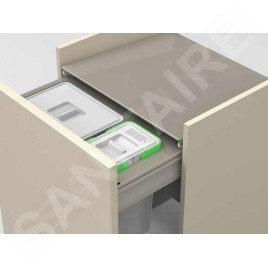 Elletipi Square 2.0 - Poubelle intégrée, divisée, 64 l PA3 INC5060A