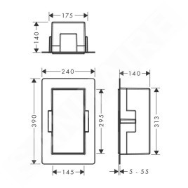 Hansgrohe XtraStoris Rock - Poubelle à encastrer 2,5 L, noir mat 56063670