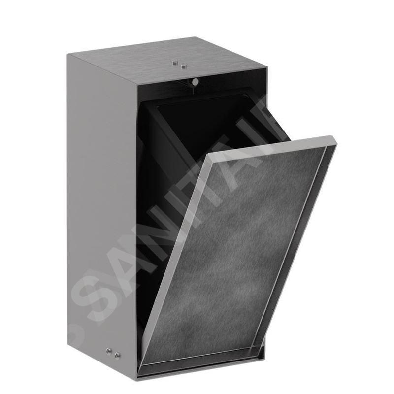 Hansgrohe XtraStoris Rock - Poubelle à encastrer 2,5 l, acier brossé 56063800