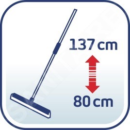 Leifheit Nettoyage - Tête balai-raclette Classic sur le carrelage avec manche télescopique 56421