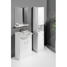 Aqualine Simplex Eco - Armoire avec lavabo 470x835x290 mm, blanc SIME500