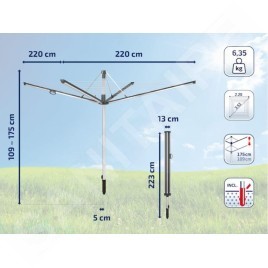 Leifheit Séchage - Séchoir parapluie Linomatic 600 Plus 85277