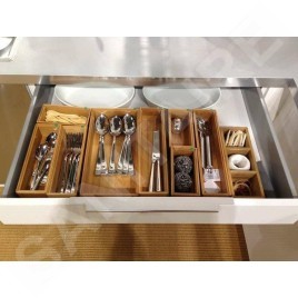 Compactor Organisateurs cosmétiques - Organiseur de tiroir 225x150x65 mm, bambou RAN6964